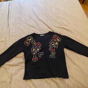 Zara knit sweater w/ embroidery Size Small